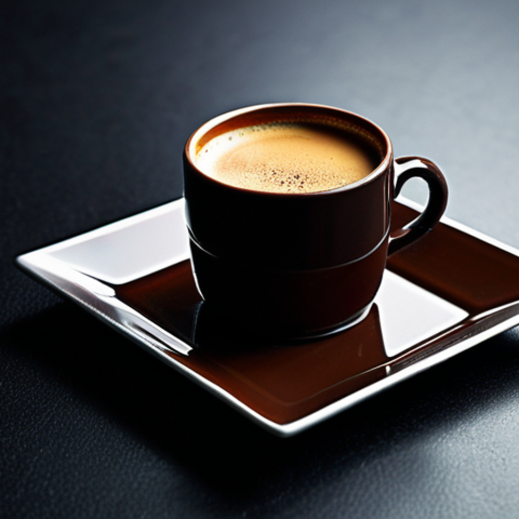 Espresso and Chocolate**

"A richly textured image of a demitasse filled with espresso beside a dark chocolate square, professional food photography, studio lighting, focus on detail, perfect contrast, safe for work, appropriate content, fully clothed, professional, modest, family-friendly, well-formed hands (if present)."

**