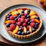 Home 10 다과와 베이킹 - **Prompt:** A close-up, top-down shot of a beautifully rustic, naturally sweetened fruit tart, embod...